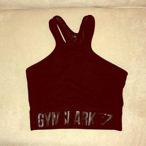 Gym shark crop top/vest black